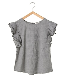 ehka sopo | 小ギンガムフリルプルオーバー(トップス)