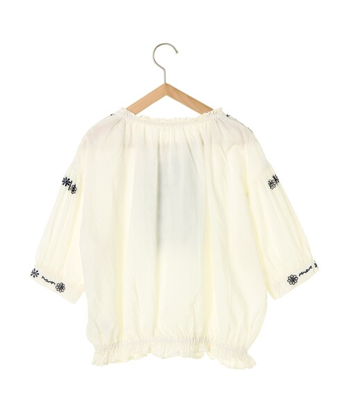 ehka sopo（エヘカソポ）の「インドワンカラー刺繍ブラウス（トップス・オフホワイト/ブラック/レッド・M）」の5枚目の写真