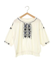 ehka sopo | インドワンカラー刺繍ブラウス(トップス)