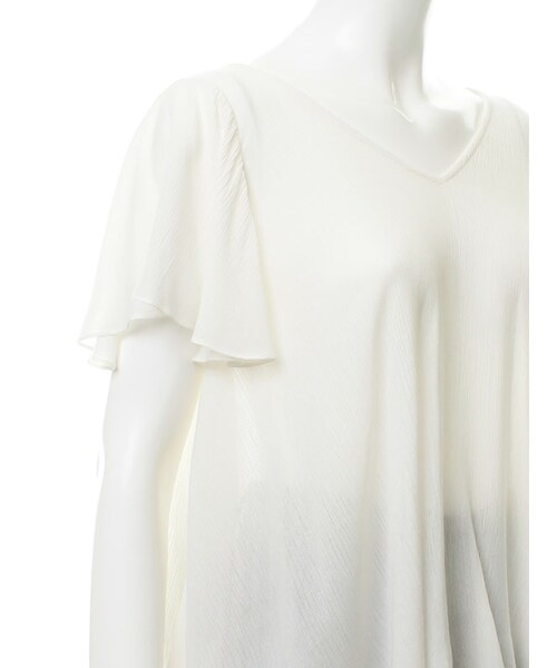 31 Sons de mode（トランテアン　ソン　ドゥ　モード）の「★新作★Ｖネックイレギュラーヘムブラウス（トップス・レディース・オフホワイト/ブラック・36）」の6枚目の写真