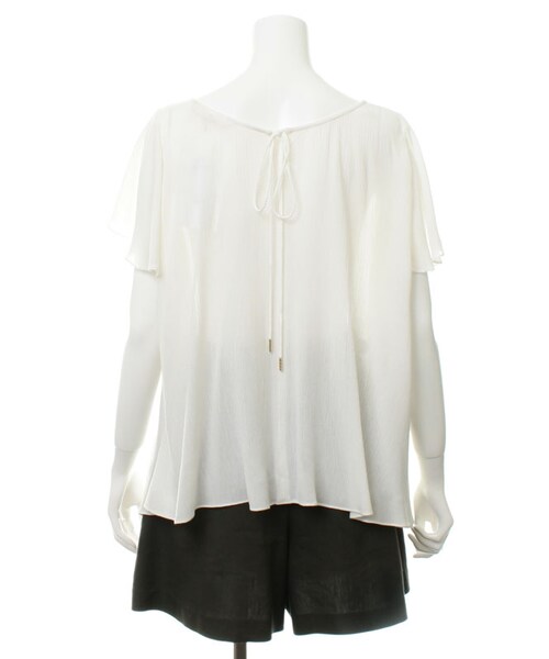 31 Sons de mode（トランテアン　ソン　ドゥ　モード）の「★新作★Ｖネックイレギュラーヘムブラウス（トップス・レディース・オフホワイト/ブラック・36）」の4枚目の写真