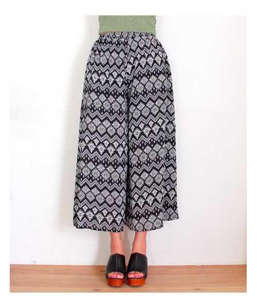 ANAP（アナップ）の「柄ワイドパンツ（パンツ・レディース・ブラック/ホワイト・one size）」の7枚目の写真