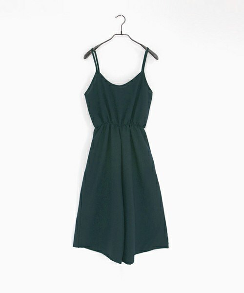 DHOLIC（ディーホリック）の「ウエストゴムワイドレッグジャンプスーツ（つなぎ/オールインワン・レディース・ピンク/ブラック/ディープグリーン/ダークレッド/ネイビー・FREE）」の3枚目の写真