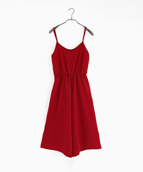 DHOLIC（ディーホリック）の「ウエストゴムワイドレッグジャンプスーツ（つなぎ/オールインワン・レディース・ピンク/ブラック/ディープグリーン/ダークレッド/ネイビー・FREE）」の5枚目の写真