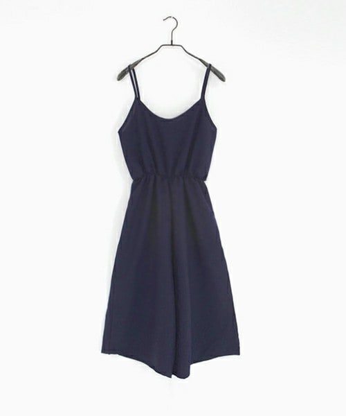 DHOLIC（ディーホリック）の「ウエストゴムワイドレッグジャンプスーツ（つなぎ/オールインワン・レディース・ピンク/ブラック/ディープグリーン/ダークレッド/ネイビー・FREE）」の4枚目の写真