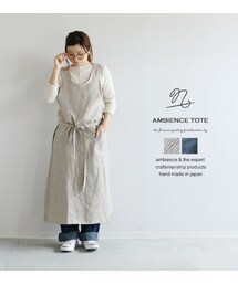 ambience tote | ambience tote ピンストライプリネン エプロンワンピース(ワンピース)