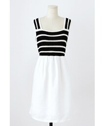 imvely | ボーダーニット切替ワンピース(ワンピース)