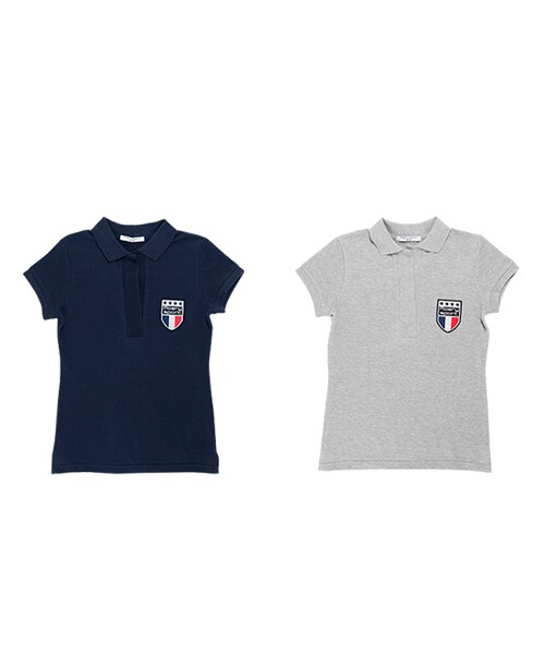 Moery Sport（モエリースポーツ）の「モエリースポーツ　フランスラインポロシャツ　レディース（ポロシャツ・レディース・グレー/ネイビー・XS/S/M/L）」の3枚目の写真