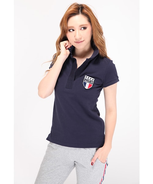 Moery Sport（モエリースポーツ）の「モエリースポーツ　フランスラインポロシャツ　レディース（ポロシャツ・レディース・グレー/ネイビー・XS/S/M/L）」の10枚目の写真