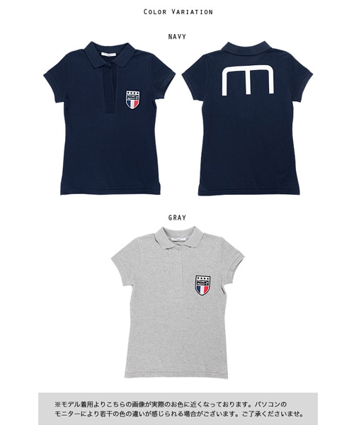 Moery Sport（モエリースポーツ）の「モエリースポーツ　フランスラインポロシャツ　レディース（ポロシャツ・レディース・グレー/ネイビー・XS/S/M/L）」の14枚目の写真