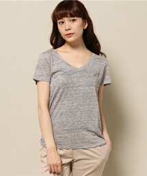 INTERPLANET | 麻天竺V首ニットTシャツ(Tシャツ/カットソー)