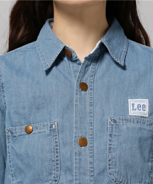 Lee（リー）の「【Lee】WORK ONEPIECE（シャツワンピース・レディース・サックスブルー/スカイブルー・FREE）」の6枚目の写真