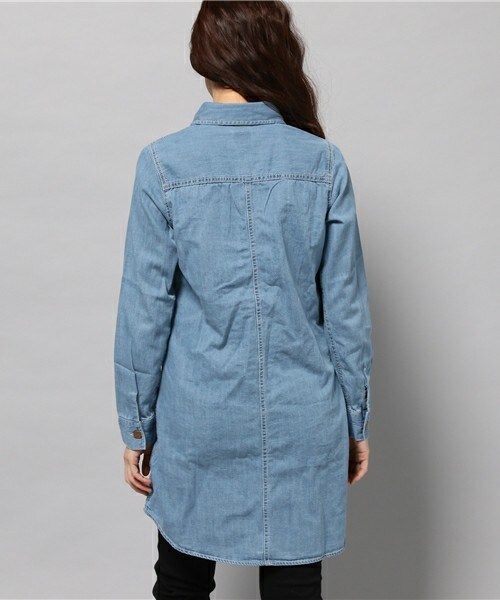 Lee（リー）の「【Lee】WORK ONEPIECE（シャツワンピース・レディース・サックスブルー/スカイブルー・FREE）」の5枚目の写真