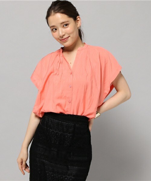 actuel（アクチュエル）の「TRローンボリュームシャツ（シャツ/ブラウス・レディース・オフホワイト/ネイビー/オレンジ・FREE）」の3枚目の写真