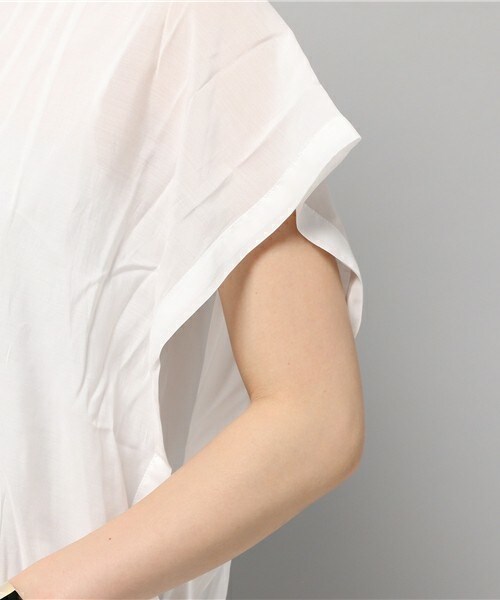 actuel（アクチュエル）の「TRローンボリュームシャツ（シャツ/ブラウス・レディース・オフホワイト/ネイビー/オレンジ・FREE）」の8枚目の写真