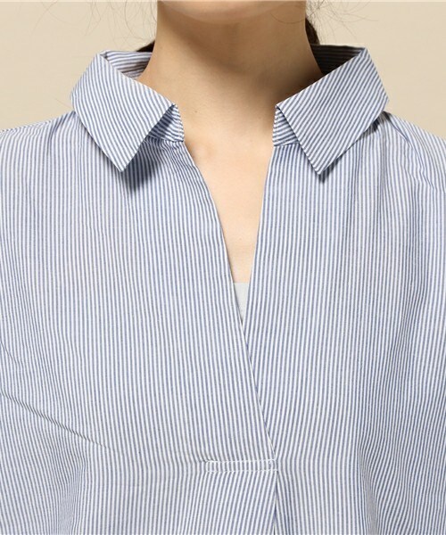 INTERPLANET（インタープラネット）の「スキッパーシャツ（シャツ/ブラウス・レディース・オフホワイト/ブルー/イエロー・FREE）」の7枚目の写真