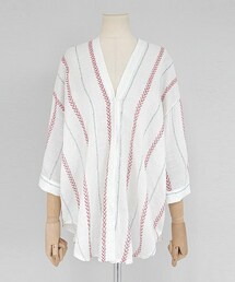 DHOLIC | エスニック刺繍オーバーシルエットVネックブラウス(シャツ/ブラウス)