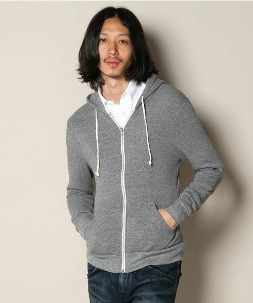 ALTERNATIVE APPAREL(オルタナティブアパレル)の「【ALTERNATIVE APPAREL】ROCKY FLEECE ZIP HOODIE(パーカー・メンズ・グレー/チャコールグレー/ウッド/カーキ/モスグリーン/インディゴブルー/サックスブルー/ダークパープル/ライトピンク・4/5)」の1枚目の写真