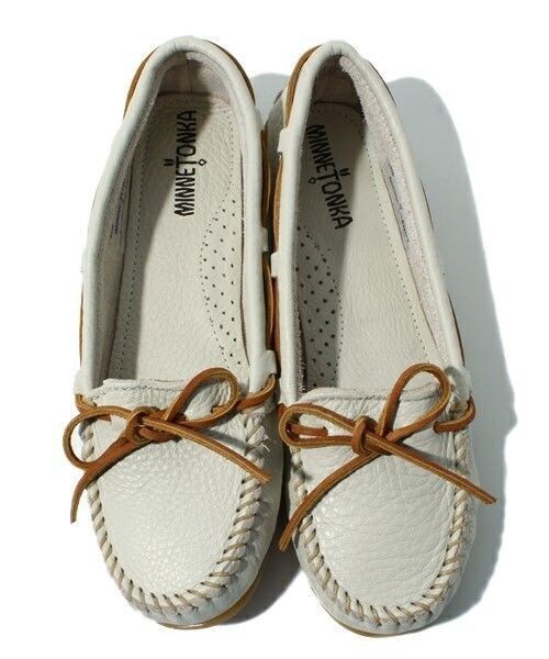 Minnetonka（ミネトンカ）の「【MINNETONKA】Boat Moc（モカシン/デッキシューズ・レディース・オフホワイト/ブルー/ピンク・22.5cm/23.5cm/24.5cm）」の11枚目の写真