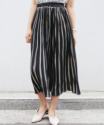 DHOLIC | プリーツストライプクロップドワイドパンツ(その他パンツ)