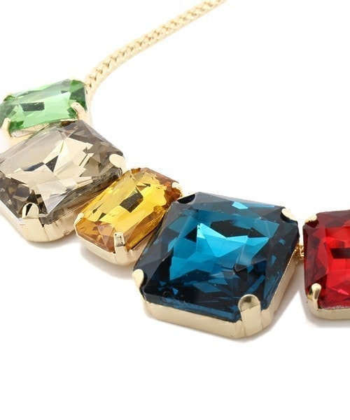 matelasse durer（マトラッセ デュレ）の「【matelasse durer】クリスタルデコネックレス（ネックレス・レディース・ブラック/イエロー/マルチ・FREE）」の4枚目の写真