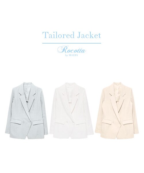 Rocotta by MOERY（ロコッタ）の「Rocotta(ロコッタ) 美丈テーラードジャケット（テーラードジャケット・レディース・ホワイト/スモーキーピンク/ペールグレー・FREE）」の10枚目の写真
