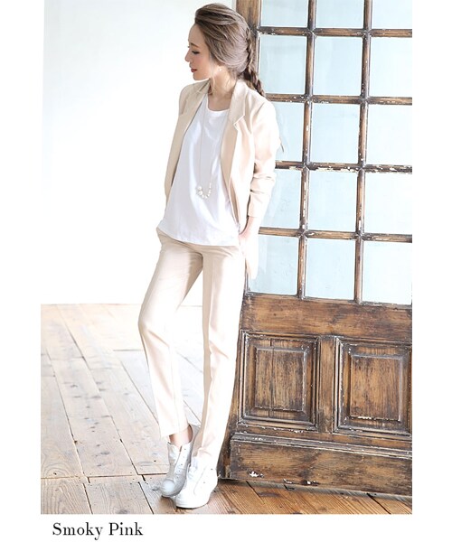 Rocotta by MOERY（ロコッタ）の「Rocotta(ロコッタ) 美丈テーラードジャケット（テーラードジャケット・レディース・ホワイト/スモーキーピンク/ペールグレー・FREE）」の19枚目の写真