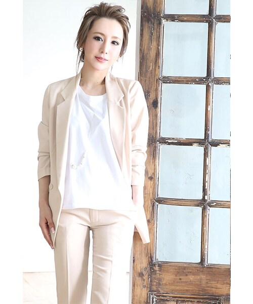 Rocotta by MOERY（ロコッタ）の「Rocotta(ロコッタ) 美丈テーラードジャケット（テーラードジャケット・レディース・ホワイト/スモーキーピンク/ペールグレー・FREE）」の20枚目の写真