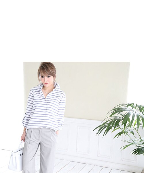 Rocotta by MOERY（ロコッタ）の「Rocotta(ロコッタ) 楽ジュアリーワイドパンツ（その他パンツ・レディース・サマーグレー/ホワイト/ネイビー/シャーベットピンク・S/M）」の15枚目の写真