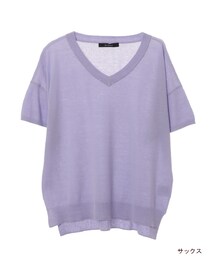 w closet | 綿麻Vネックニット(トップス)