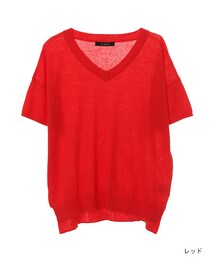 w closet | 綿麻Vネックニット(トップス)