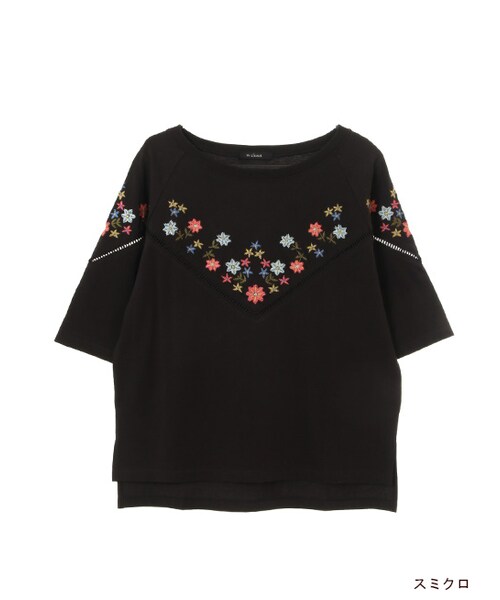 w closet(ダブルクローゼット)の「刺繍入りレース付きプルオーバー(トップス・レディース・オフホワイト/ラベンダー/スミクロ・FREE)」の2枚目の写真