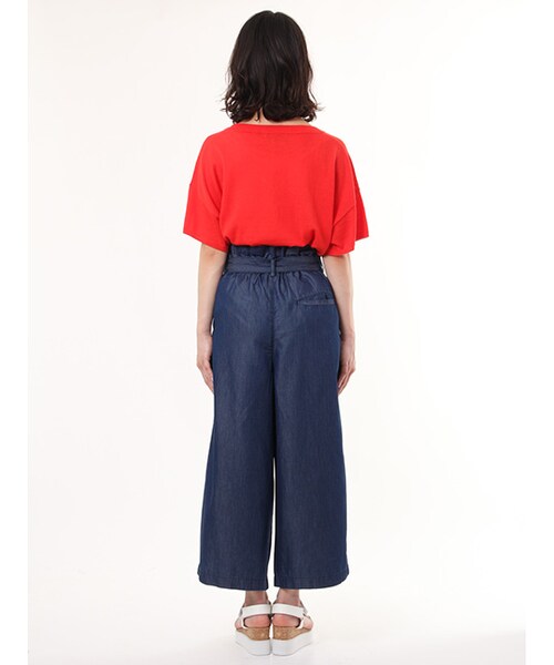 w closet(ダブルクローゼット)の「リボン付きデニムパンツ(パンツ・レディース・ブルー/ネイビー・FREE)」の5枚目の写真