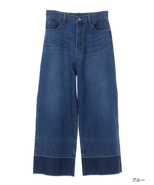 w closet（ダブルクローゼット）の「デニム裾加工パンツ（パンツ・レディース・サックス/ブルー・FREE）」の2枚目の写真
