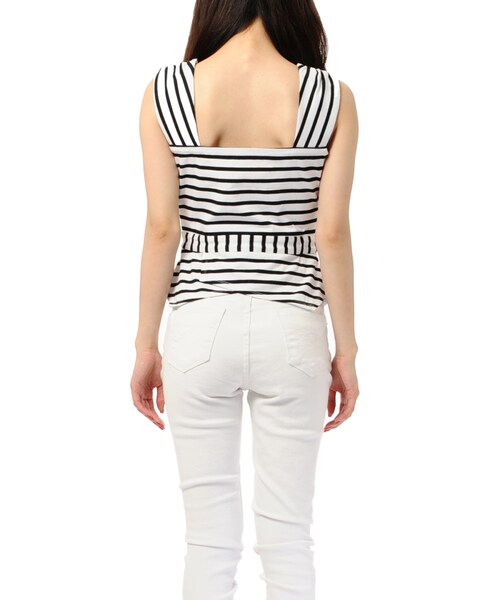 EGOIST（エゴイスト）の「ボーダーペプラムトップ（トップス・レディース・BLACK/BLUE/GRAY・Size : F /）」の3枚目の写真