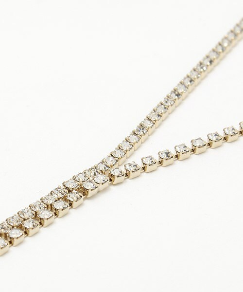 INTERPLANET WINGS(インタープラネットウィング)の「ラインストーンネックレス(ネックレス・レディース・ゴールド・FREE)」の2枚目の写真