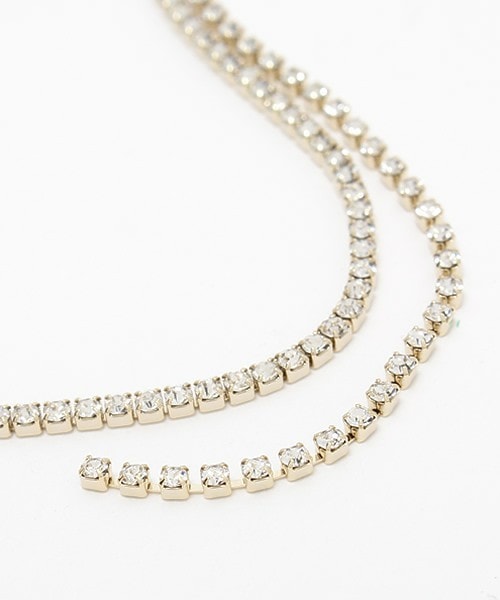 INTERPLANET WINGS(インタープラネットウィング)の「ラインストーンネックレス(ネックレス・レディース・ゴールド・FREE)」の3枚目の写真