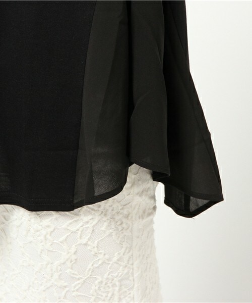 INTERPLANET(インタープラネット)の「ゆるアシメ切替P/O(Tシャツ/カットソー・レディース・オフホワイト/ブラック/ブルー/オレンジ・FREE)」の10枚目の写真