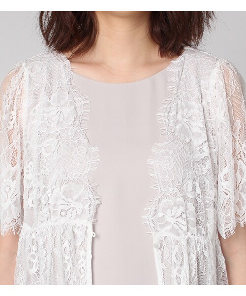 mysty woman(ミスティウーマン)の「スカラップレースガウンワンピース(ワンピース/ドレス・レディース・オフホワイト/ブラック)」の6枚目の写真