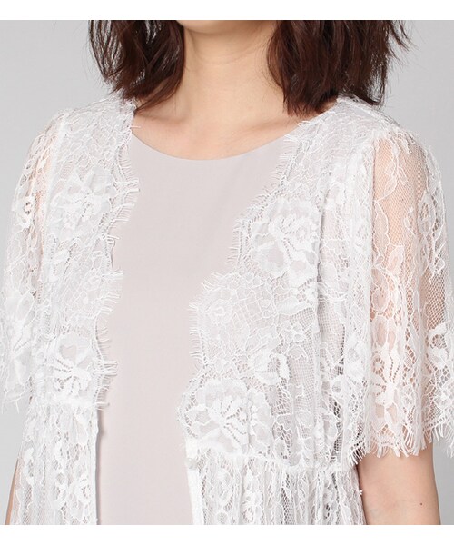 mysty woman(ミスティウーマン)の「スカラップレースガウンワンピース(ワンピース/ドレス・レディース・オフホワイト/ブラック)」の5枚目の写真