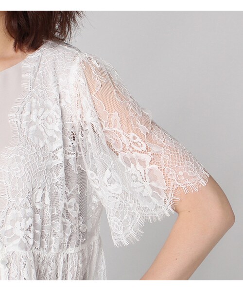 mysty woman(ミスティウーマン)の「スカラップレースガウンワンピース(ワンピース/ドレス・レディース・オフホワイト/ブラック)」の7枚目の写真