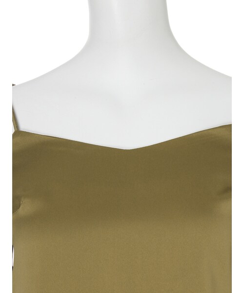EVRIS（エヴリス）の「サテンオフショルTOPS（トップス・レディース・ホワイト/ブラック/ブルー/カーキ・F）」の13枚目の写真
