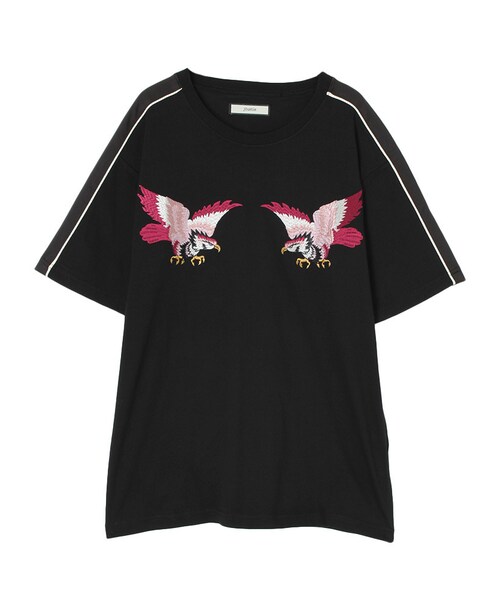 jouetie（ジュエティ）の「イーグルシシュウTEE（トップス・レディース・オフホワイト/ブラック・M）」の2枚目の写真