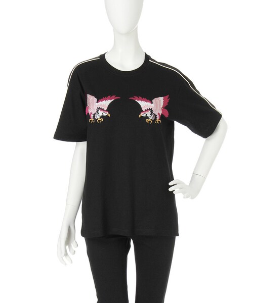 jouetie（ジュエティ）の「イーグルシシュウTEE（トップス・レディース・オフホワイト/ブラック・M）」の5枚目の写真