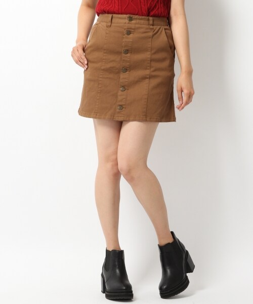 Heather(ヘザー)の「フロントボタンダイケイスカート(スカート・ブラウン/ブルー・FREE)」の1枚目の写真