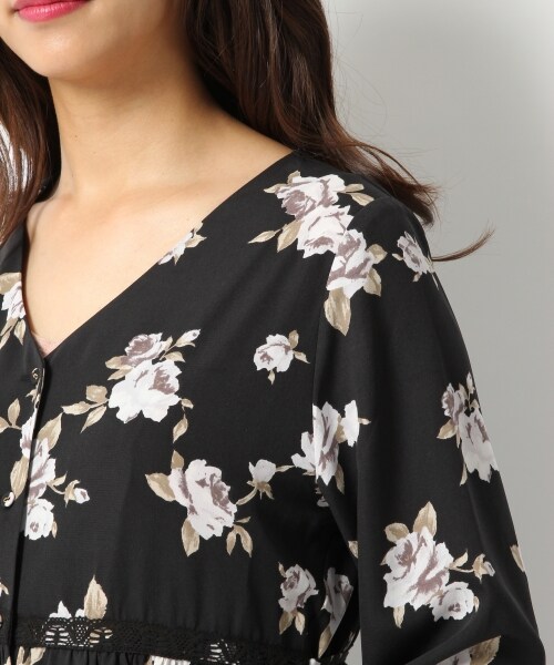 Heather（ヘザー）の「ROSEマキシガウン*ワンピース（ワンピース/ドレス・ブラック/レッド・FREE）」の7枚目の写真