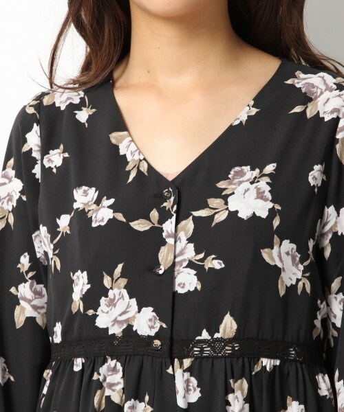 Heather（ヘザー）の「ROSEマキシガウン*ワンピース（ワンピース/ドレス・ブラック/レッド・FREE）」の6枚目の写真