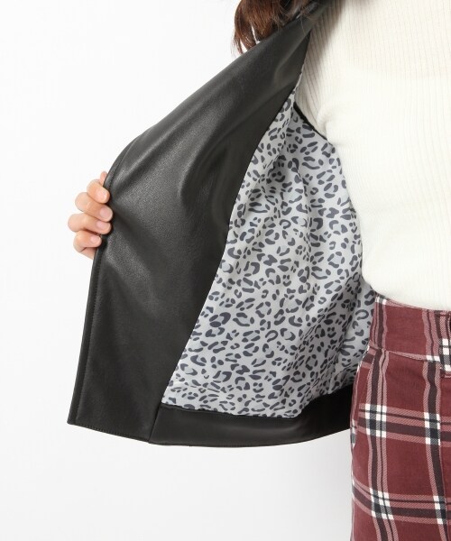 Heather（ヘザー）の「アソートライダースジャケット（ジャケット/アウター・ブラック(フェイクレザー)/ブラウン(フェイクスエード)/ネイビー(デニム)・FREE）」の10枚目の写真