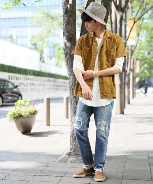 RAGEBLUE（レイジブルー）の「＜コーンミルズ社製デニム使用＞ダメージデニムパンツ（パンツ・ライトブルー/ブルー・M(30インチ)/L(32インチ)）」の13枚目の写真