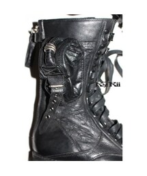 KMRii スタッズ クロムブーツ 紐付き KMRii（ケムリ）の「KMRii (ケムリ) レースアップ ブーツ/CHROME BOOTS